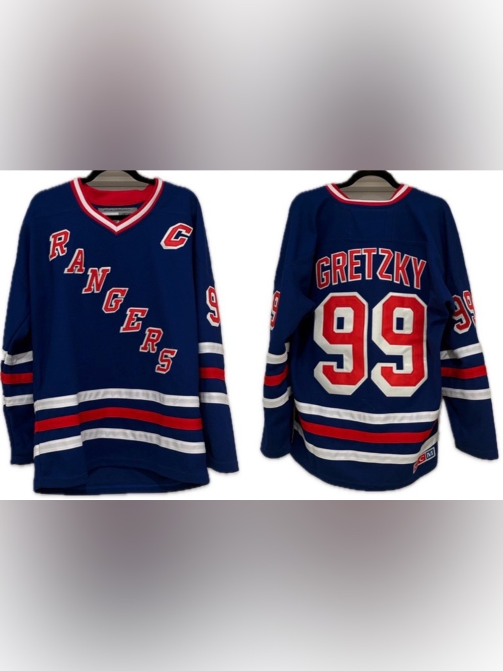 EUC [CCM] New York Rangers NHL Wayne Gretzky Hockey Vintage Jersey Men's Sz 48